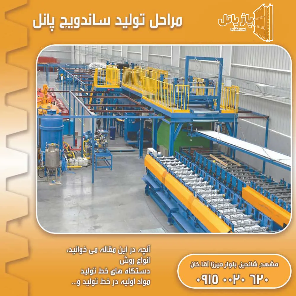 تصویر-مراحل-تولید-ساندویچ-پانل