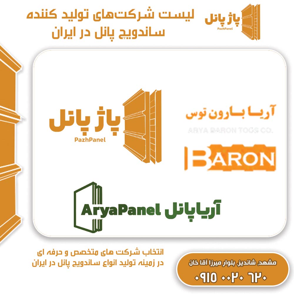 لیست شرکت&zwnj;های تولید کننده ساندویچ پانل در ایران