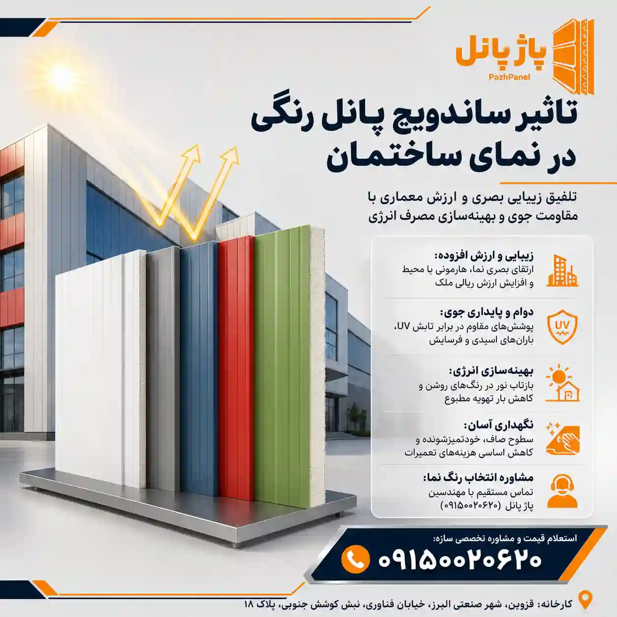 ساندویچ پانل رنگی و تاثیر آن در نما