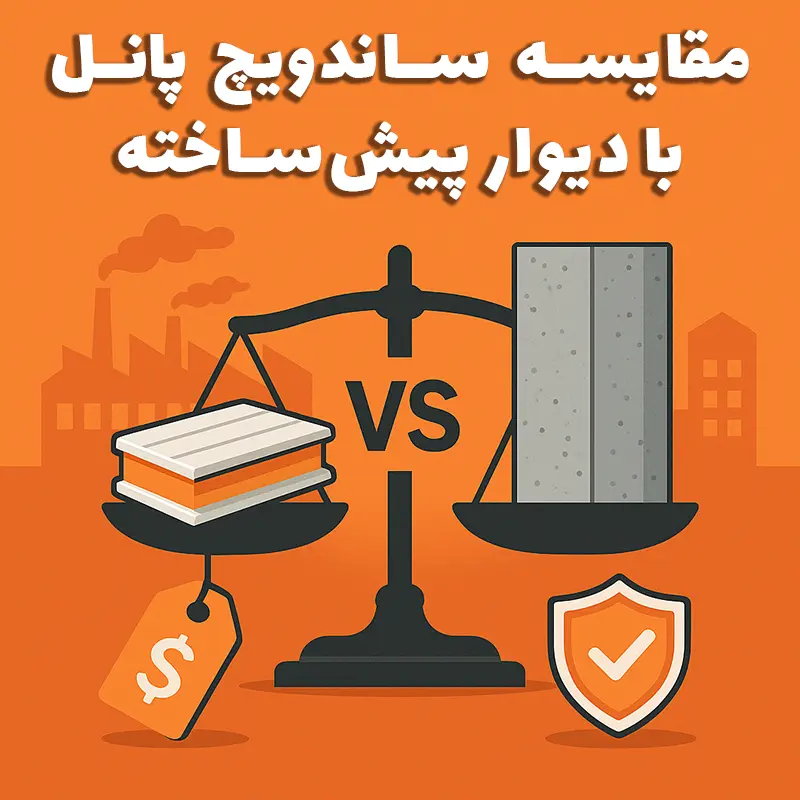مقایسه ساندویچ پانل با دیوار پیش ساخته