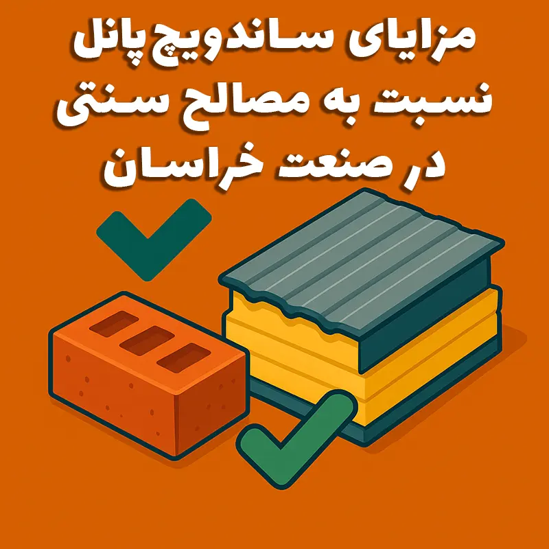 مزایای ساندویچ پانل در مقایسه با مصالح سنتی در خراسان