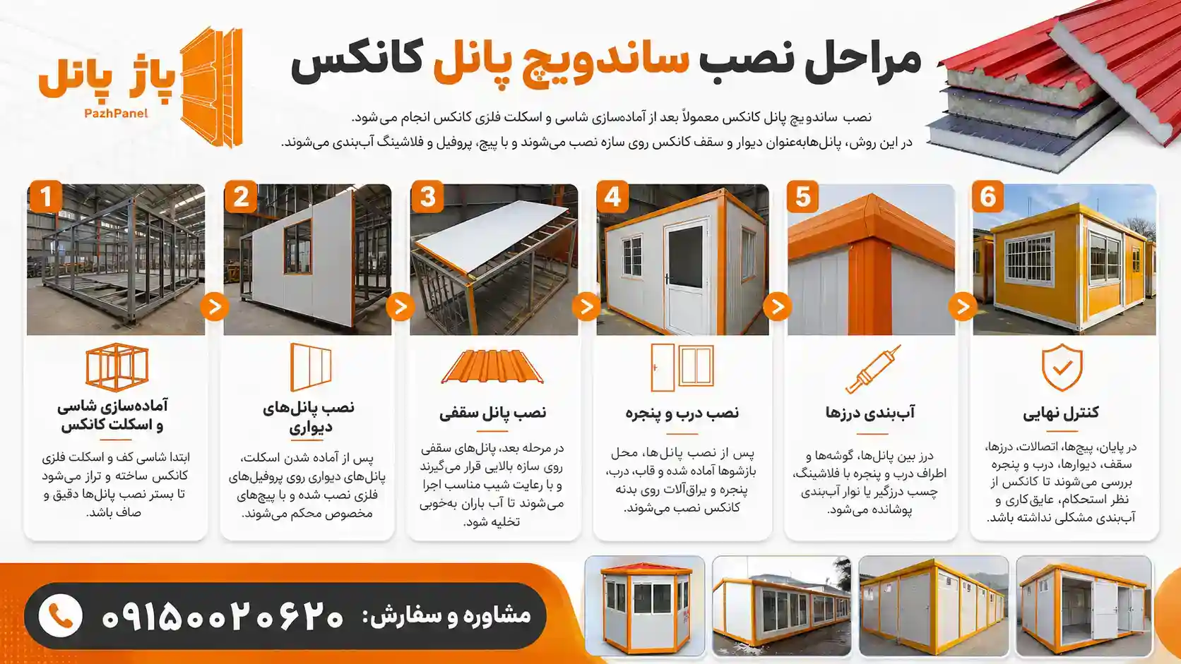 نصب ساندویچ پانل کانکس